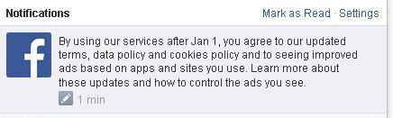 Facebook notification 26 noiembrie 2014
